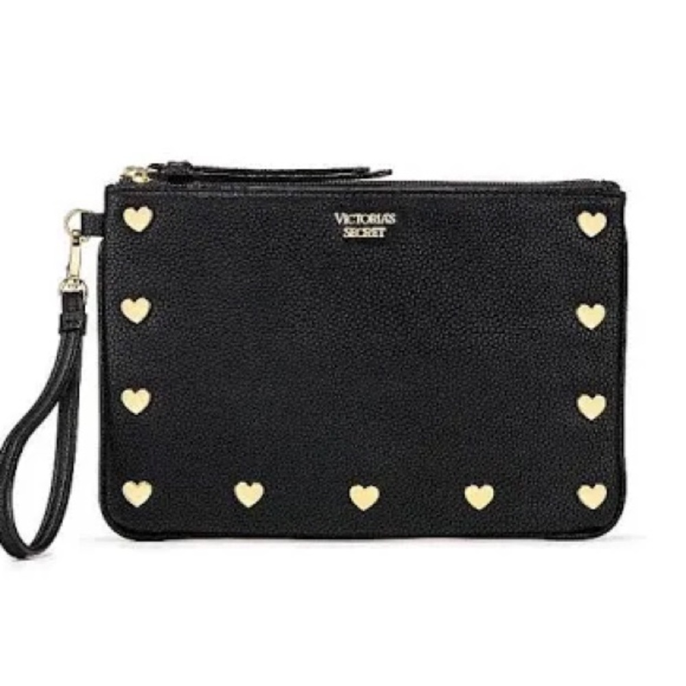 Victoria's Secret wristlet  Clutch with Gold Heart Details